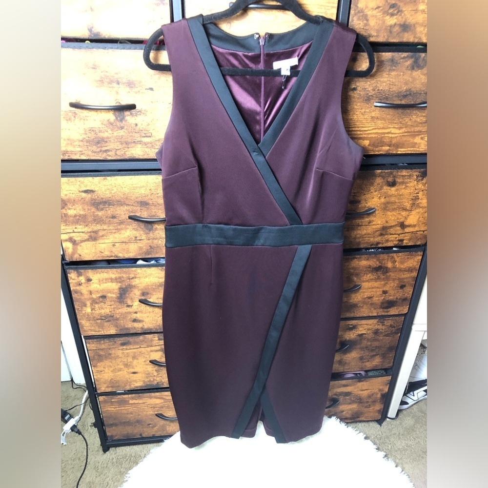 New York & Company Plum and Black Midi Dress - Picture 16 of 16